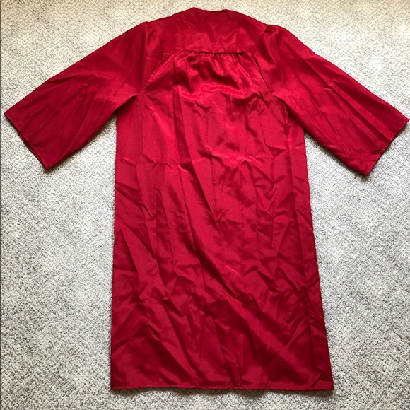 Red Graduation Cap & Gown W/ Red & Gold Tassel Unisex (Size 5'-10" - 6'-0") - Picture 4 of 16